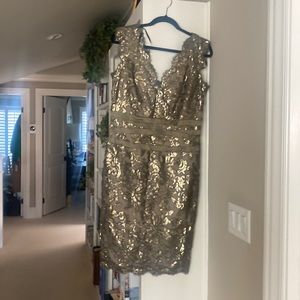 A grey sequined designed Tadashi shoji